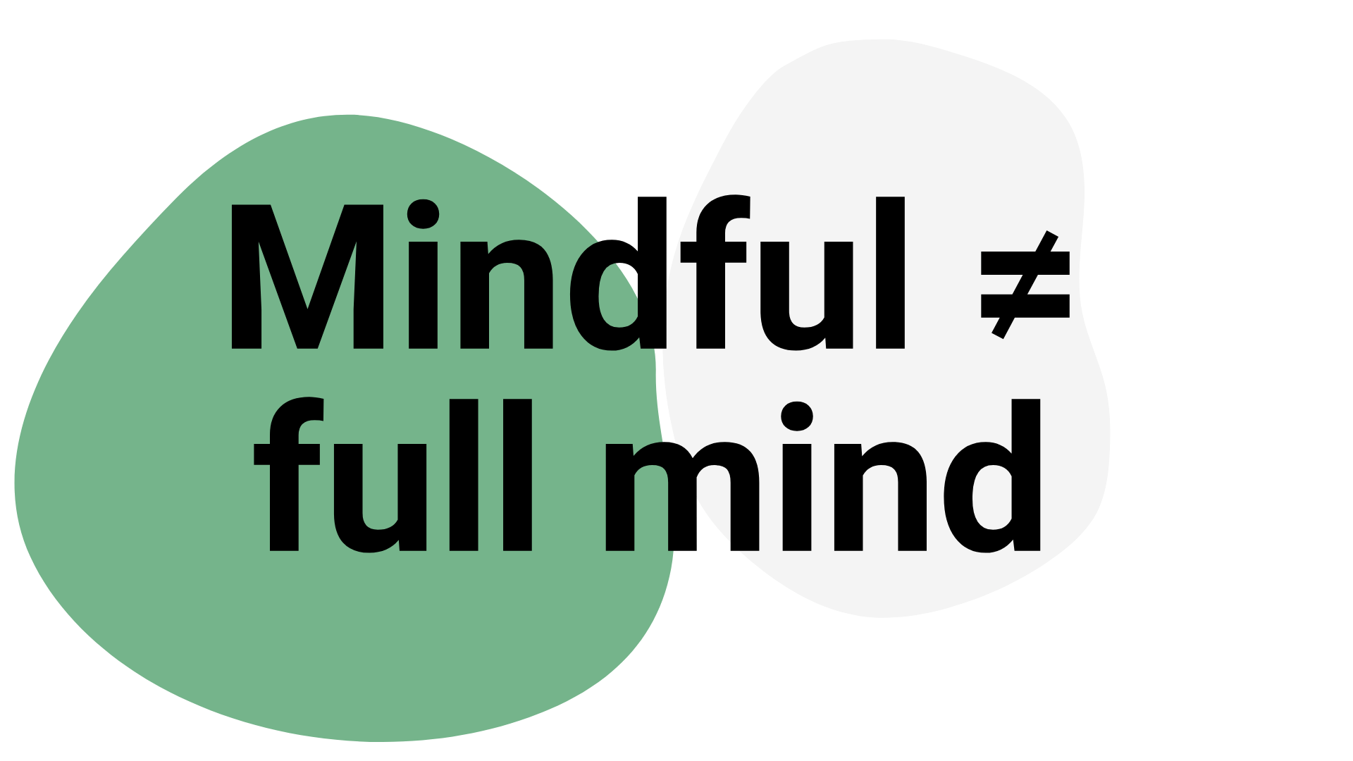 Mindful versus full mind Schriftgrafik Mindful versus full mind.
